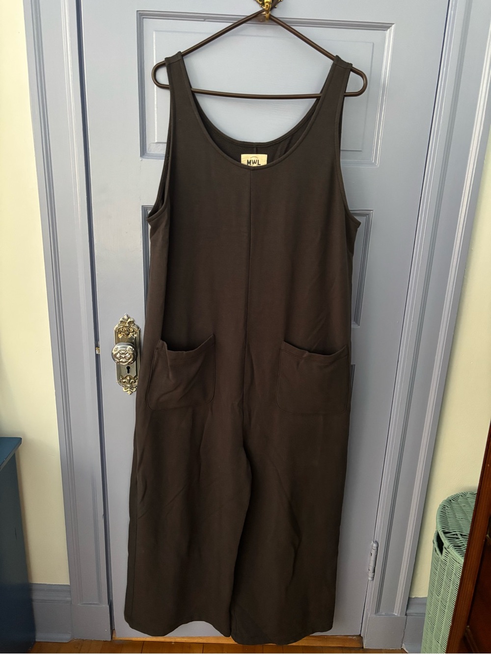 Madewell Dark Brown Sleeveless Midi Pocket Dress